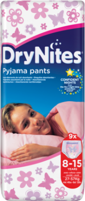 Huggies  Drynites Mädchen - Standard Packung - 8 bis 15 Jahre - 9 Pyjama Pants